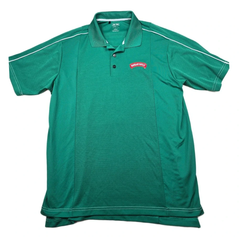 Adidas‎ Margaritaville Polo Shirt Mens Large Green Polyester Golf Climalite